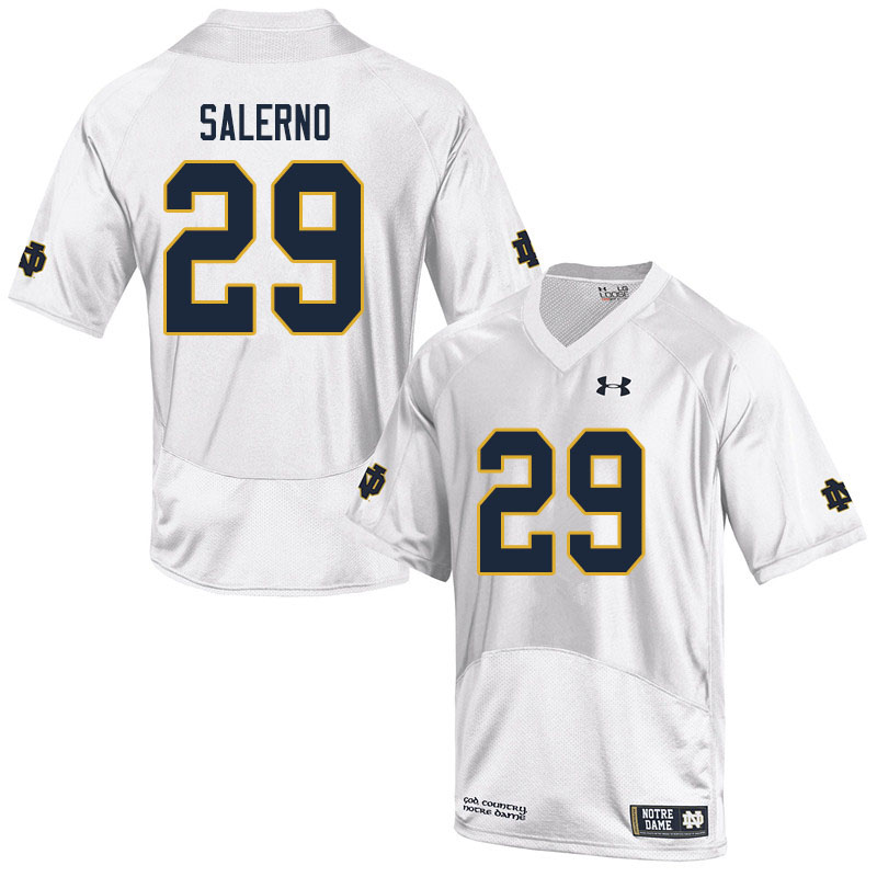 Men's NCAA Notre Dame Fighting Irish #29 Matt Salerno Stitched College Under Armour Authentic White Football Jersey IO10L52RY